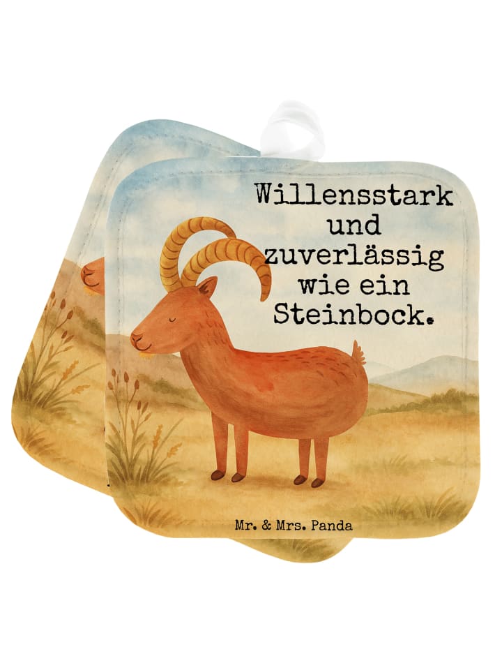 Topflappen Sternzeichen Steinbock Design mit Sp... in Weiß