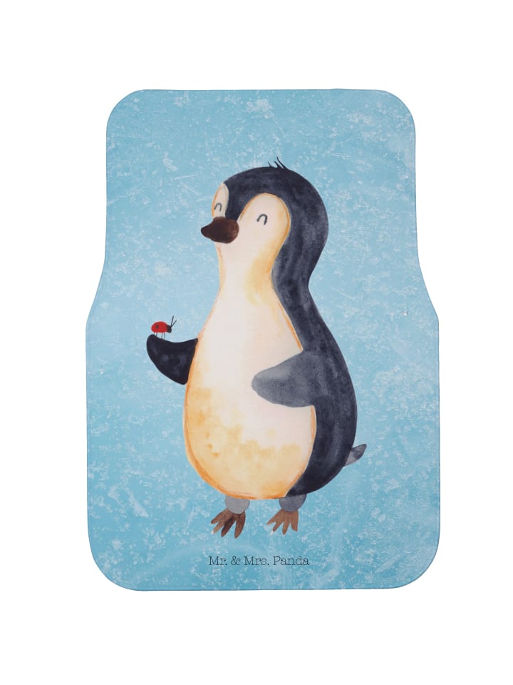 Automatte Pinguin Marienkäfer ohne Spruch in Eisblau