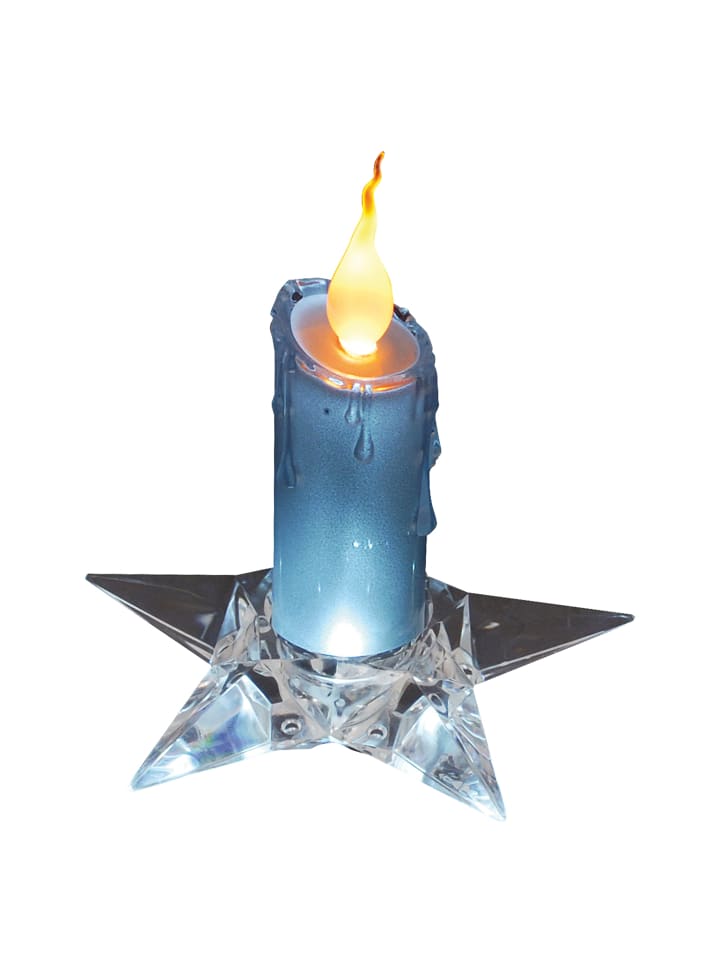 LED Kerze "KERZE" in silber - (L)15.5 cm x (B)14.5 cm x (H)17 cm