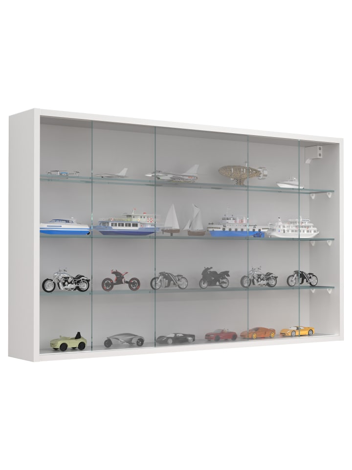 Hängevitrine Wandvitrine Sammel Deko Drivalo XL in Weiß
