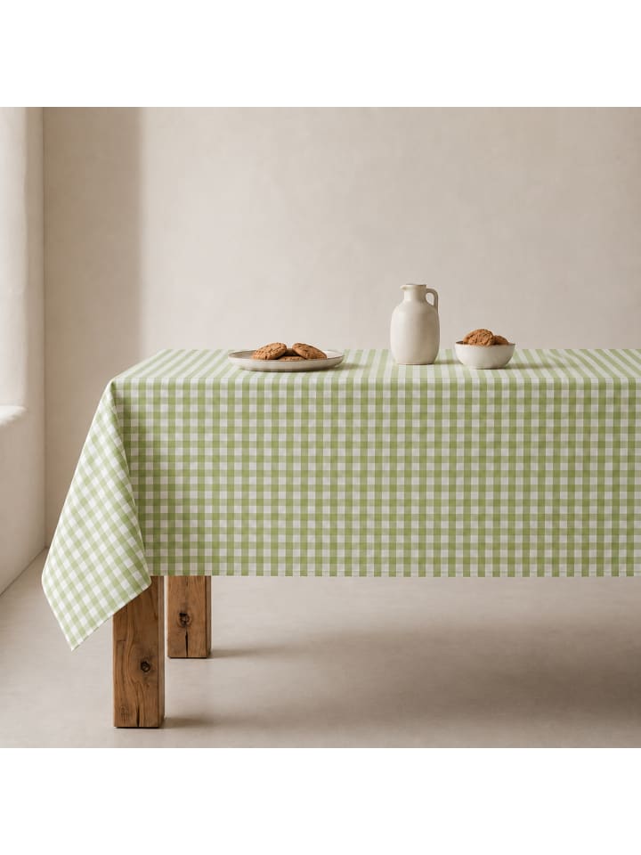 Tischdecke „Vichy“ in Olivgrün