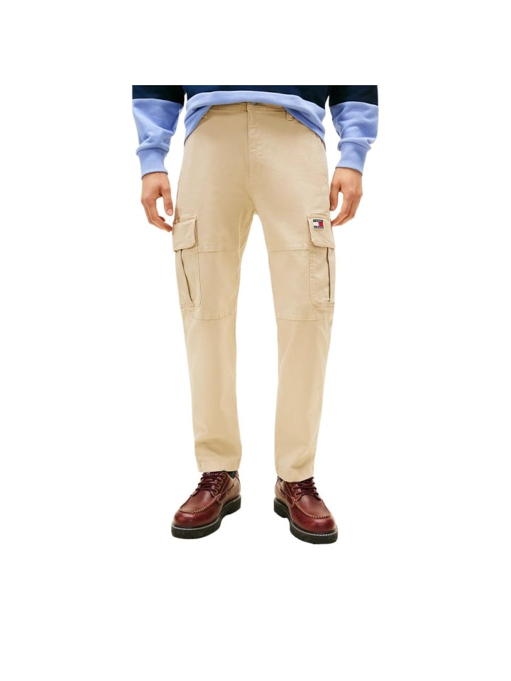 Beige Recycelte Baumwolle Cargohose
