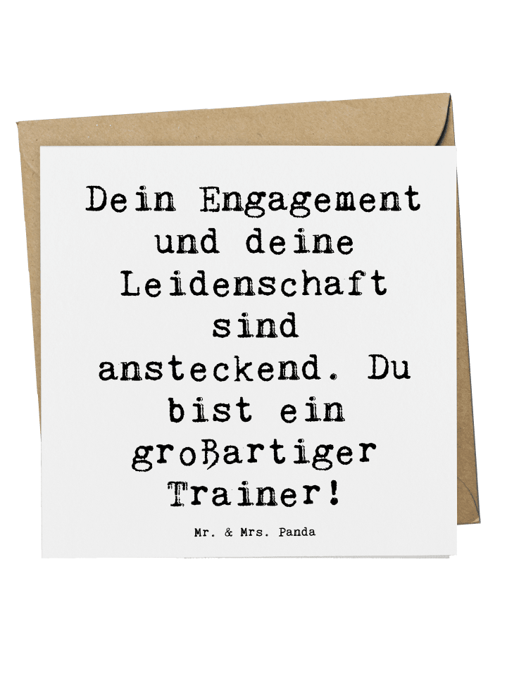 Deluxe Karte Spruch Großartiger Trainer mit Spruch in Weiß