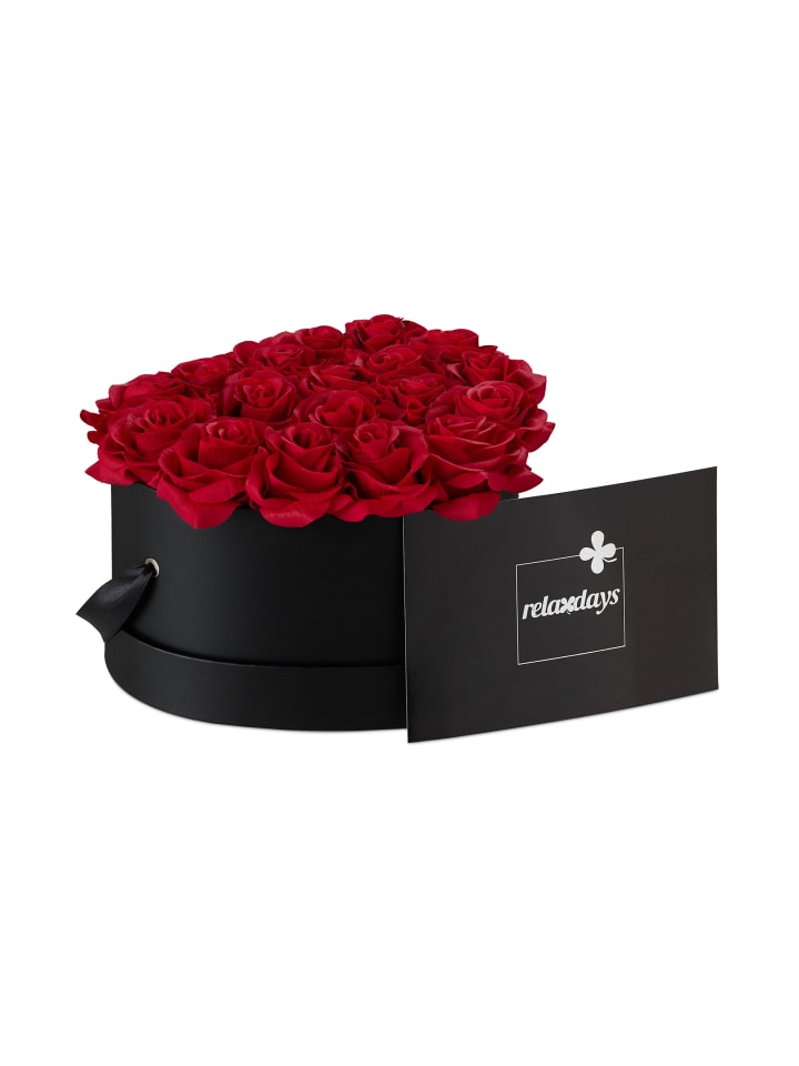 Rosenbox "Herz" in Schwarz/ Rot