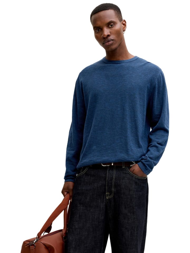 Pullover JJESUMMER KNIT CREW NECK in Blau