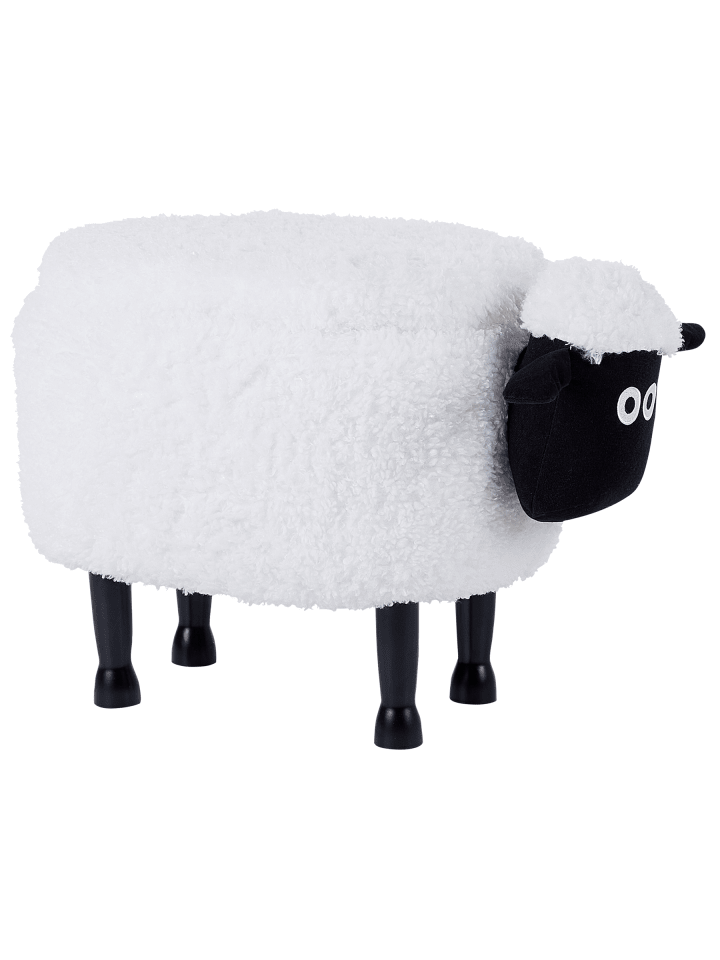 Tierhocker SHEEP in Weiß/Schwarz/Braun - (W) 55 x (H) 40 x (L) 35 cm