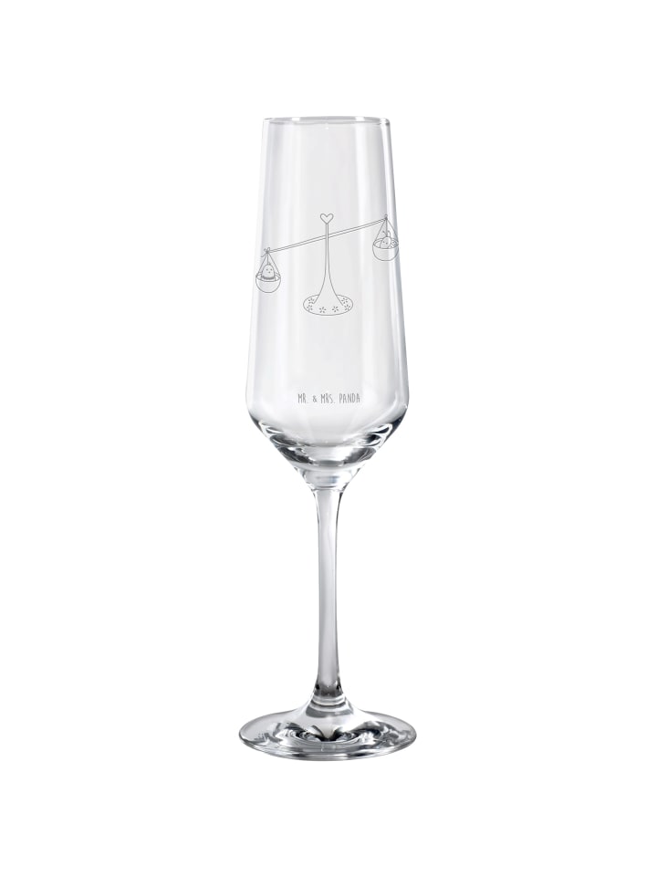 Champagnerglas Sternzeichen Waage ohne Spruch in Transparent