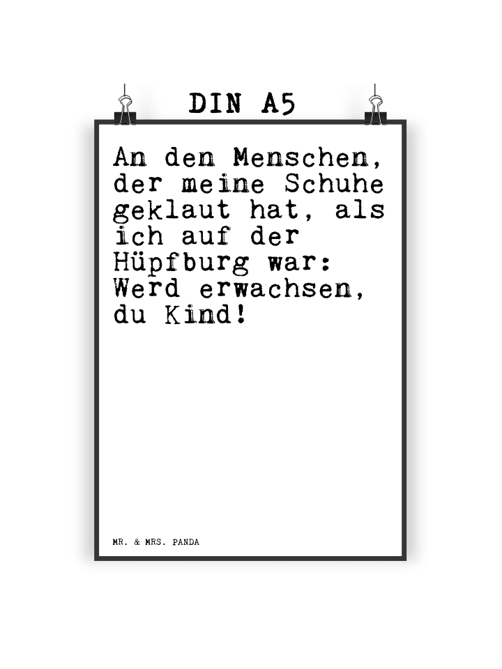 Poster An den Menschen, der... mit Spruch in Weiß