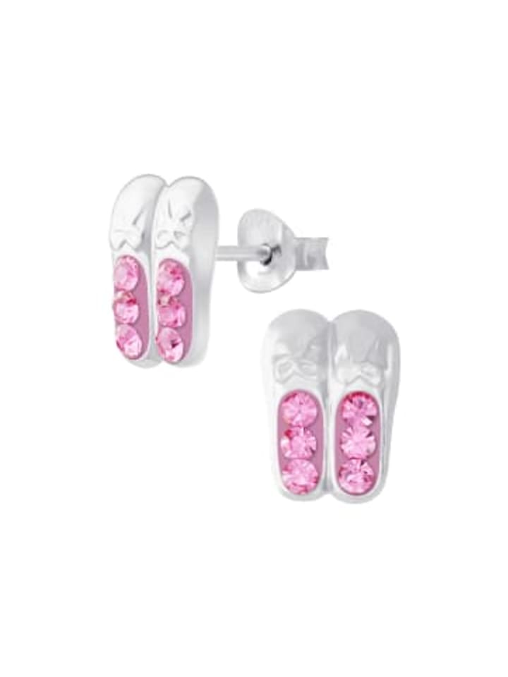 Ohrringe - Ohrstecker BALLETTSCHUHE mit Kristall in 925 Silber