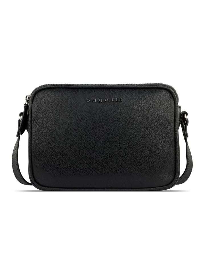 Bella Umhängetasche Leder 22 cm schwarz