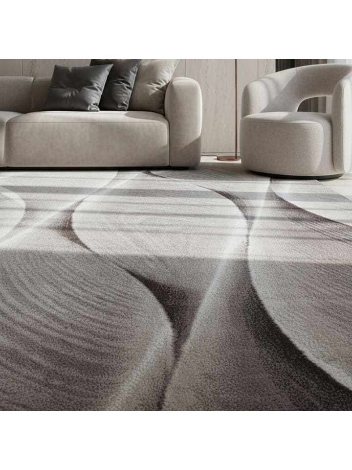 Teppich Kurzflor Waschbar Ombre DRAU Strapazierfähig OEKO-TEX in Braun
