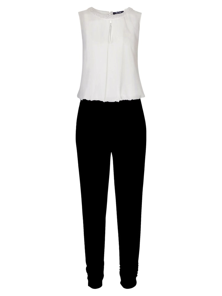 Jumpsuit mit Cut-Outs in Schwarz/Weiß