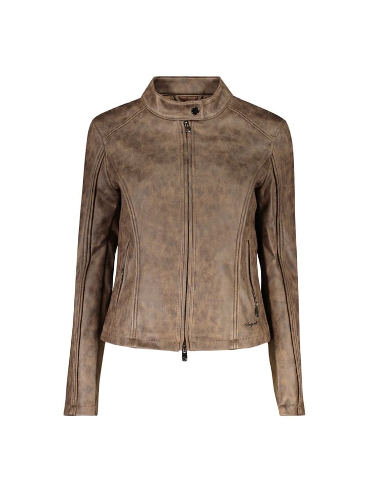 Braun Grün Polyurethan Damen Jacke