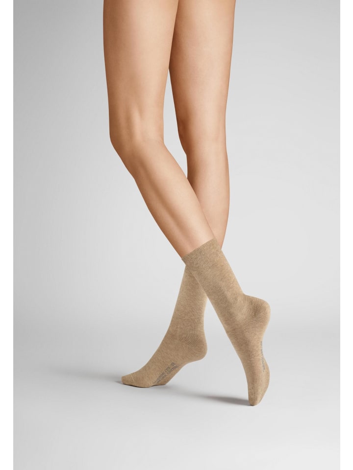 Socken Relax Cotton druckfrei in Beigemel.