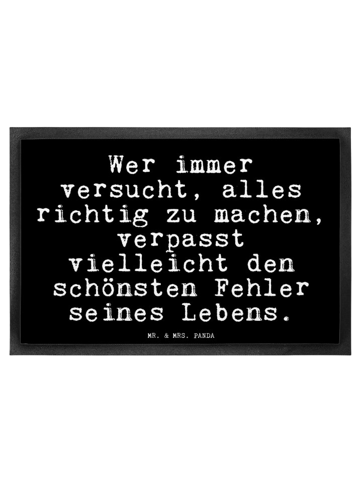 Fußmatte Wer immer versucht, alles... mit Spruch in Schwarz