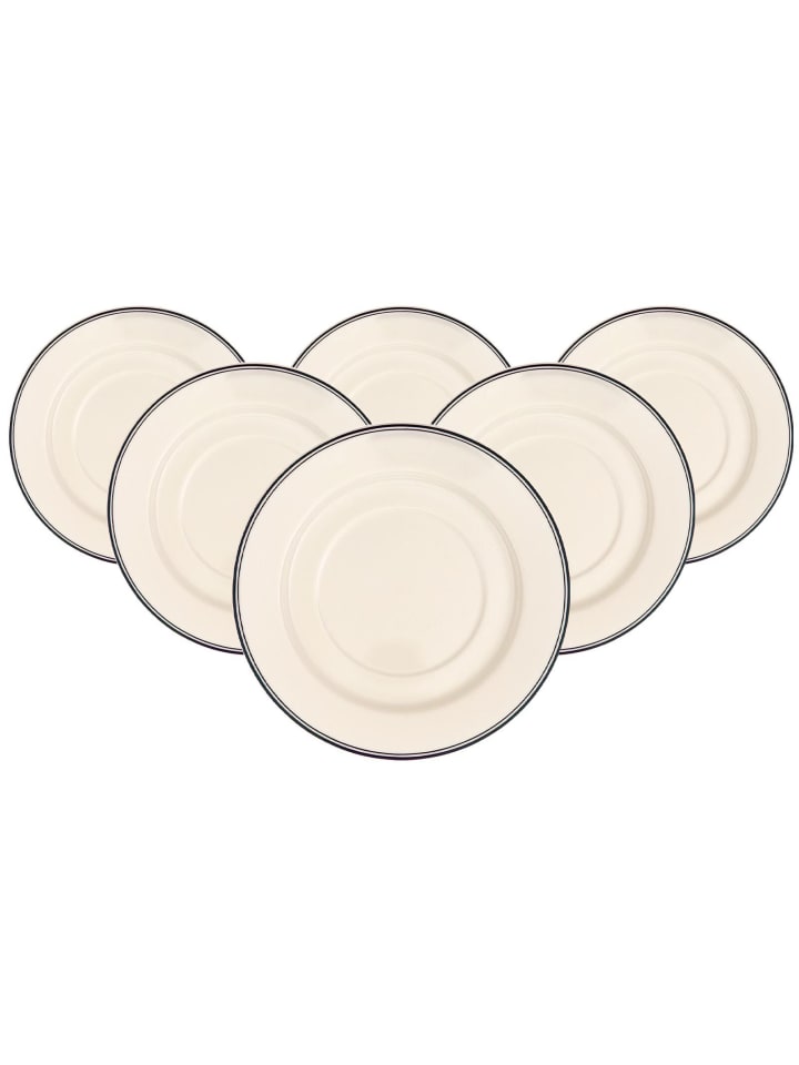 6er Set Suppen-Untertassen Design Naif in ø 18,7 cm in bunt