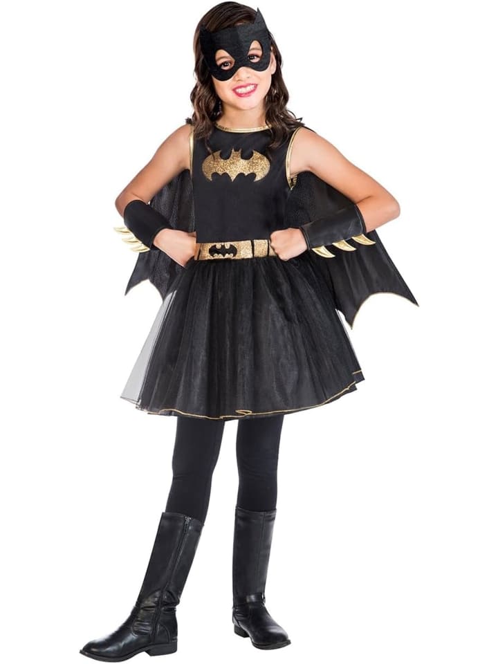 Mädchen Kinder Kostüm Batgirl Kleid Karneval 8-10 Jahre Fasching