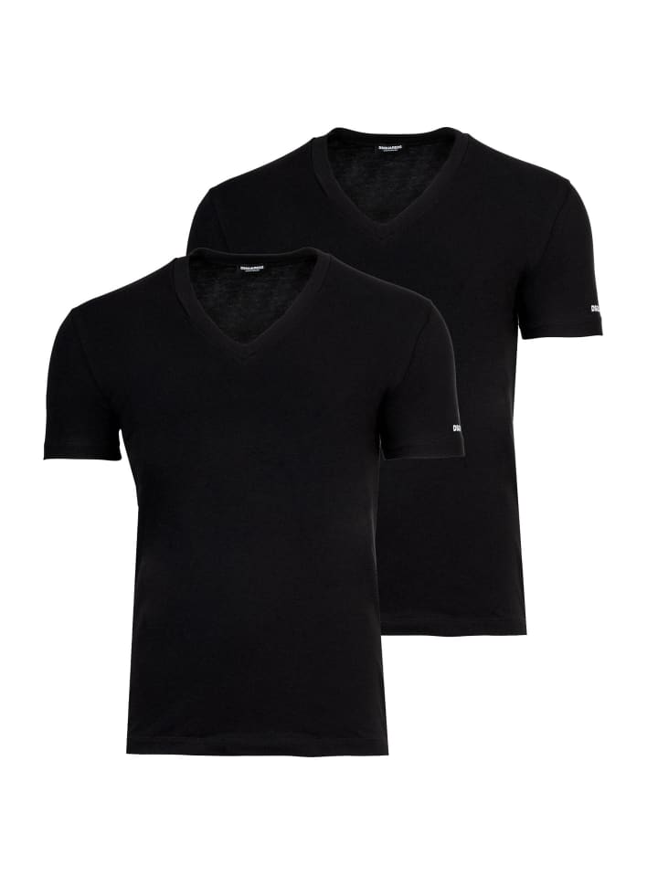 T-Shirt 2er Pack in Schwarz