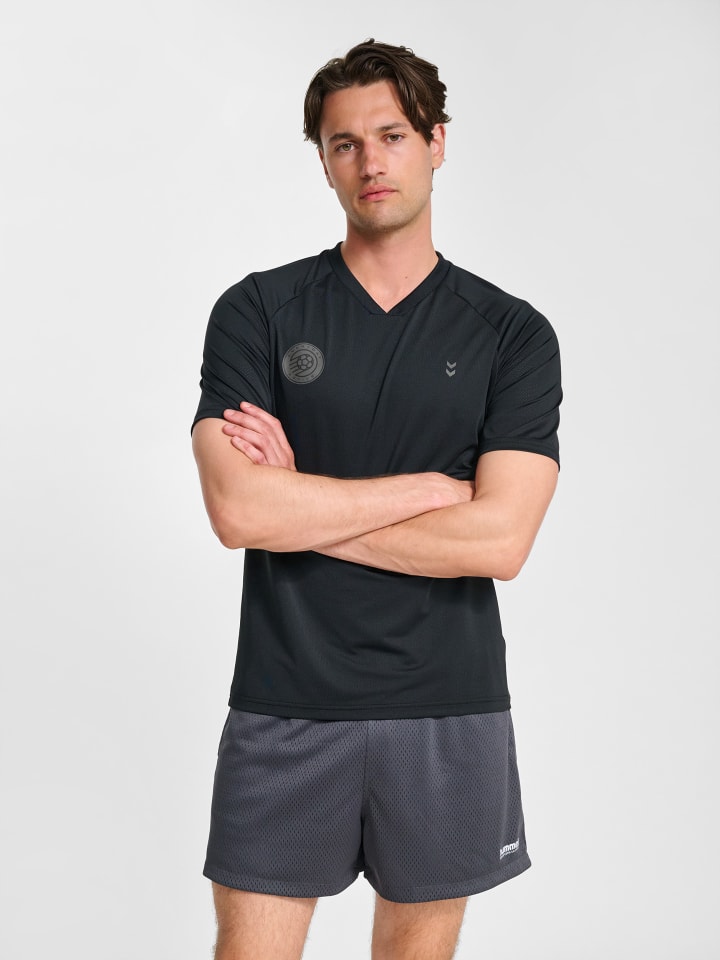 T-Shirt Hmlpulse Herren in BLACK/EBONY
