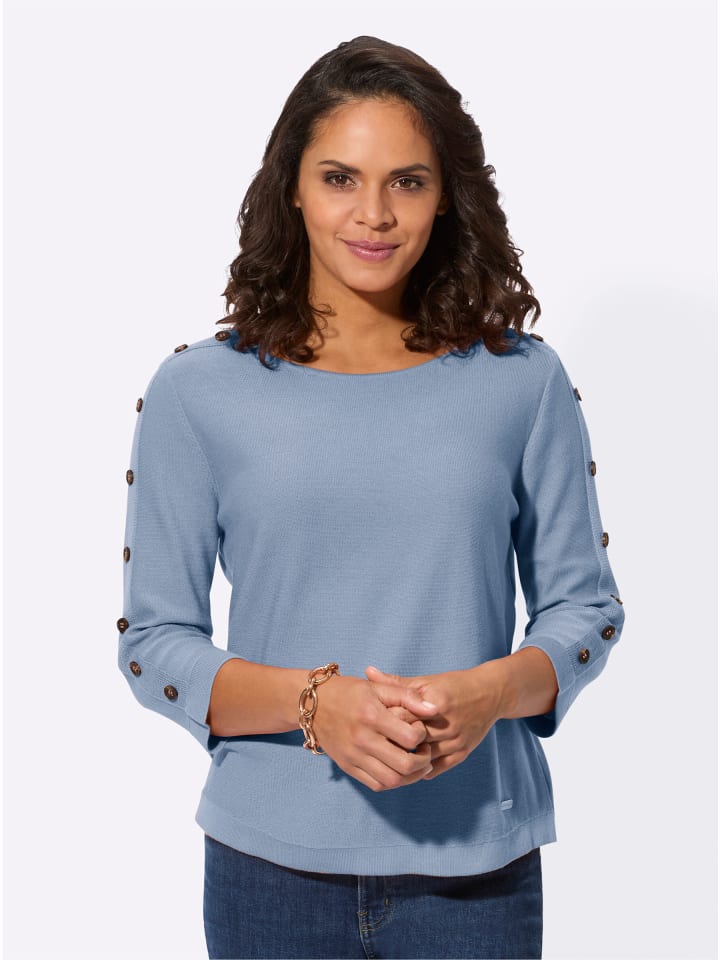 3/4-Arm-Pullover in bleu