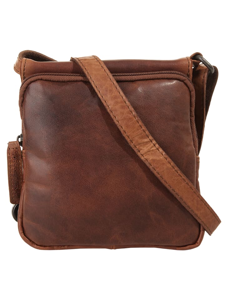 Umhängetasche echt Leder in cognac