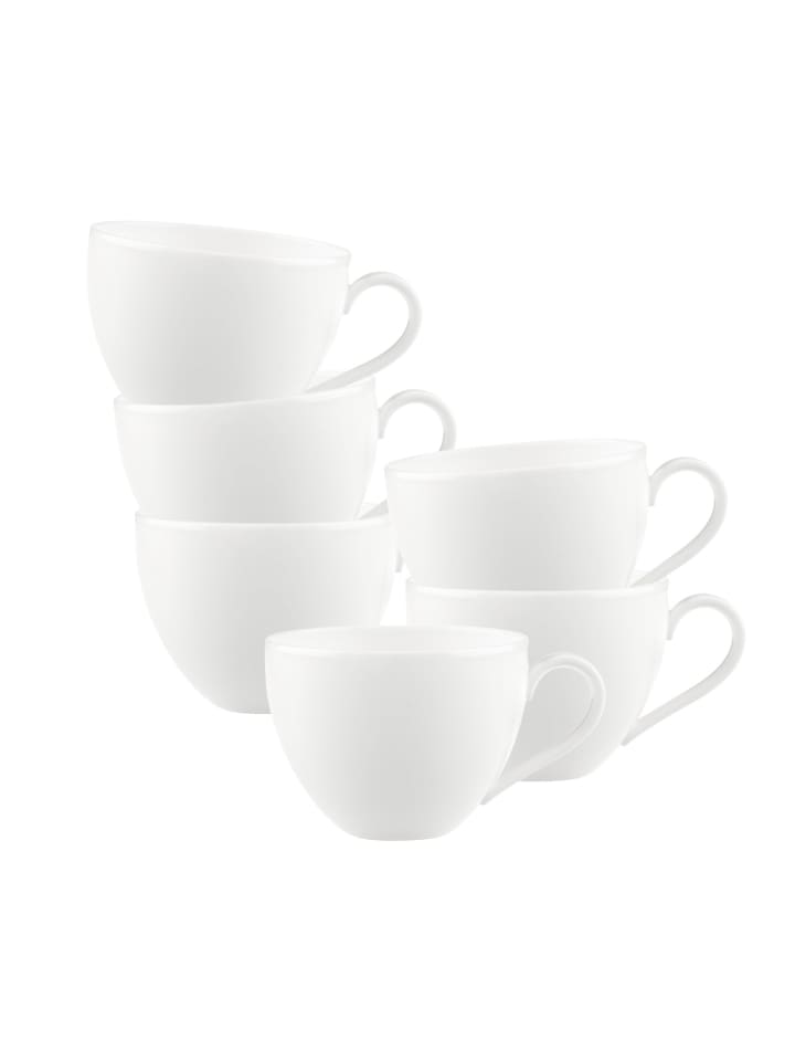 6er Set Kaffeetassen Anmut in 150 ml in weiß