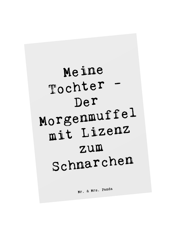 Postkarte Tochter Morgenmuffel mit Spruch in Weiß