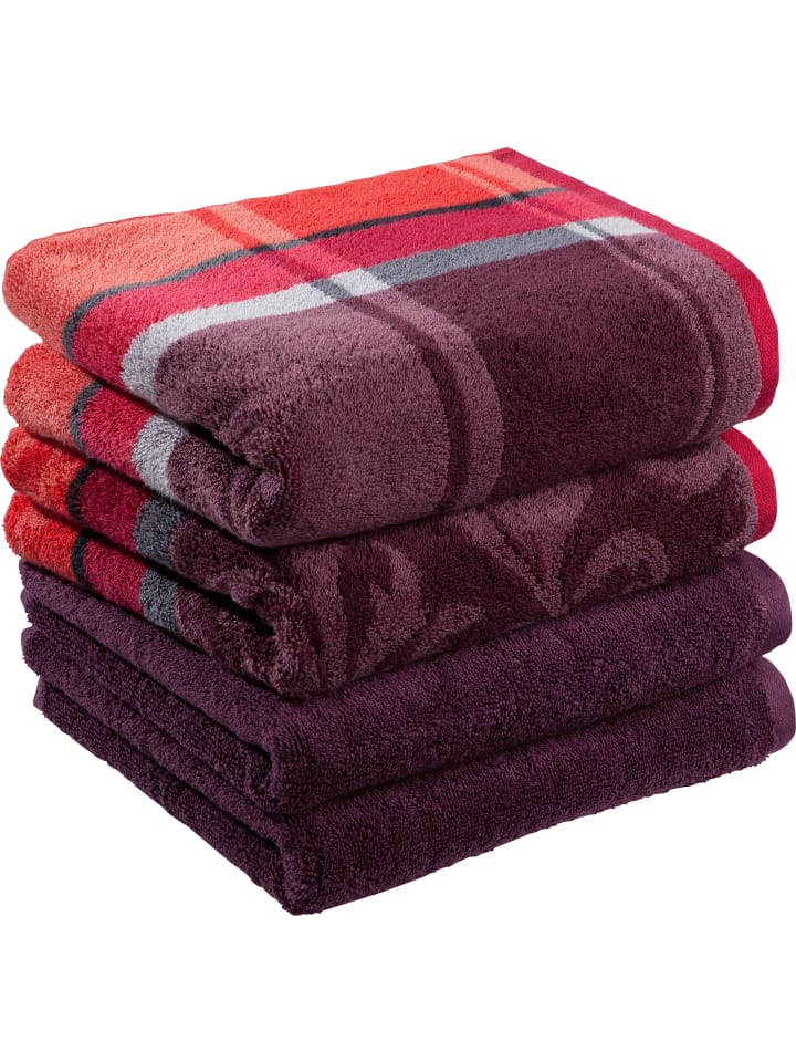 Jacquard Handtuch 4er-Pack Ludwigsburg in beere