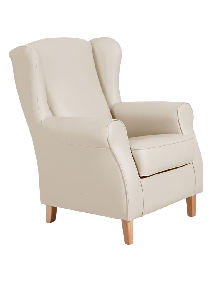 OHRENSESSEL Karlen Bezug Kunstleder Buche natur / beige