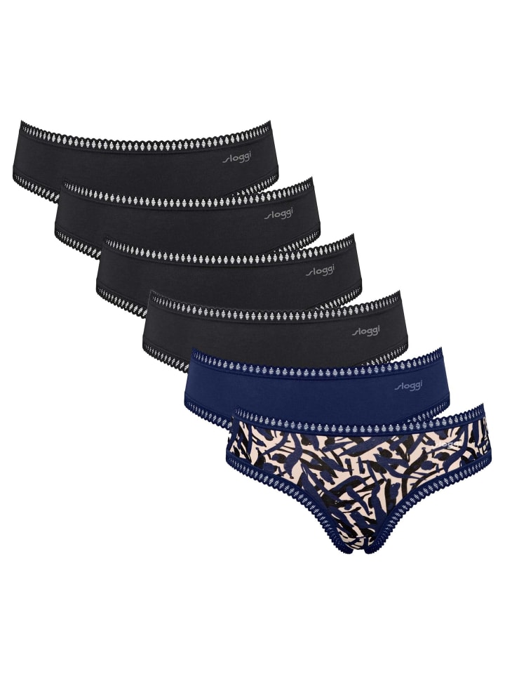 Slip 6er Pack in Schwarz/Blau/Schwarz