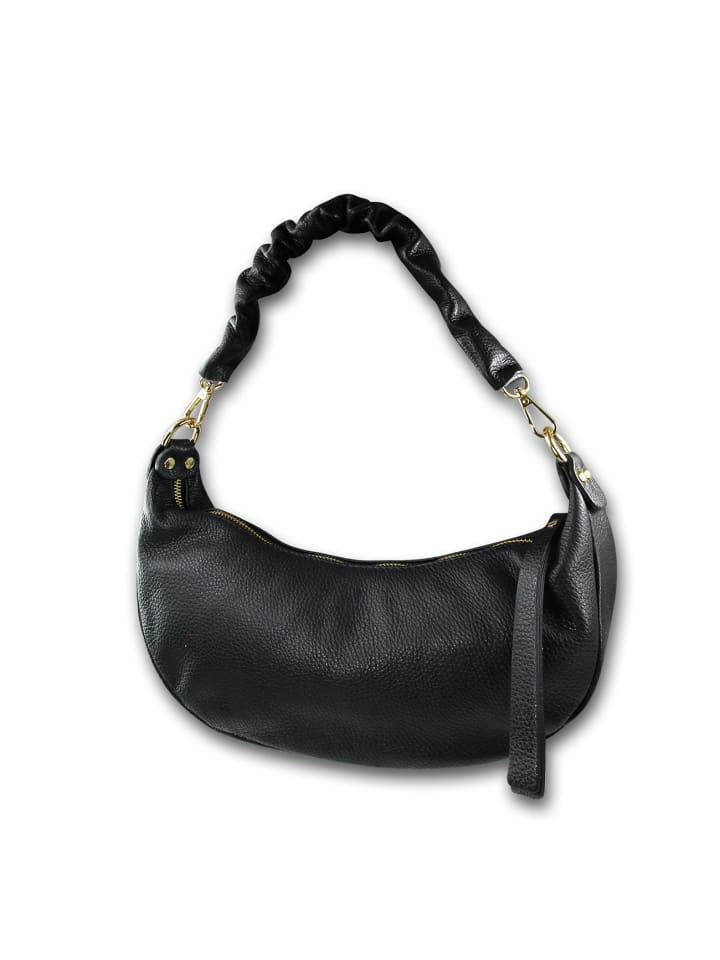 Leder Umhängetasche, Citytasche Toscanto Tasche schwarz ca. 32cm