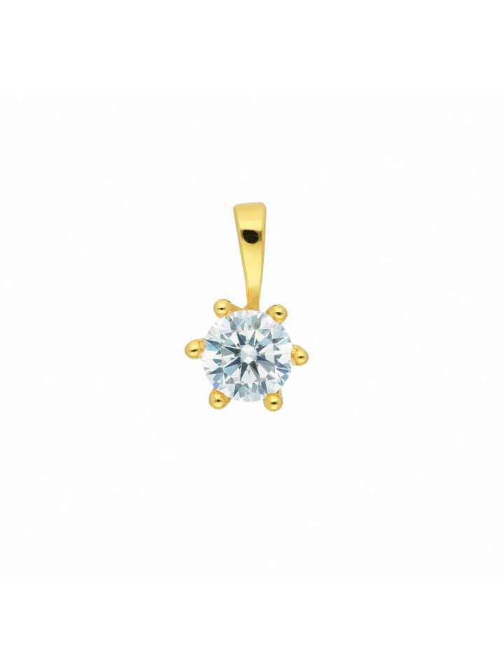 Damen 333 Gold Anhänger mit Zirkonia Ø 4,7 mm in gold