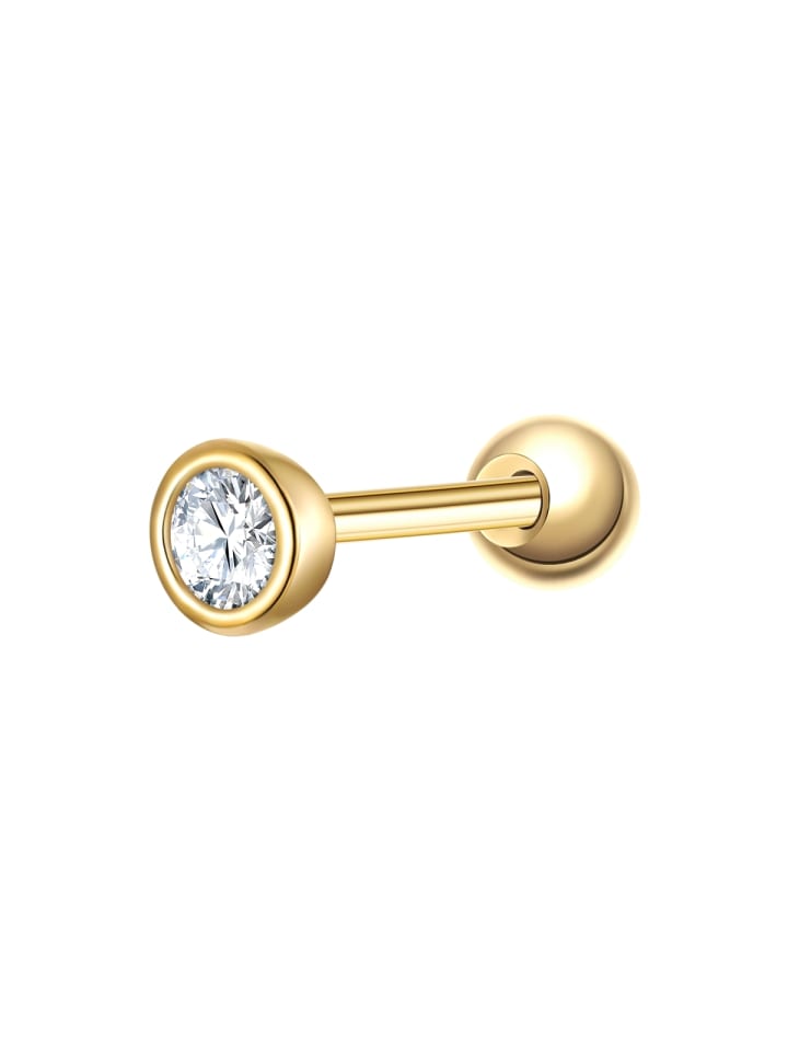 Piercing aus Sterling Silber mit Zirkonia in gelbgold