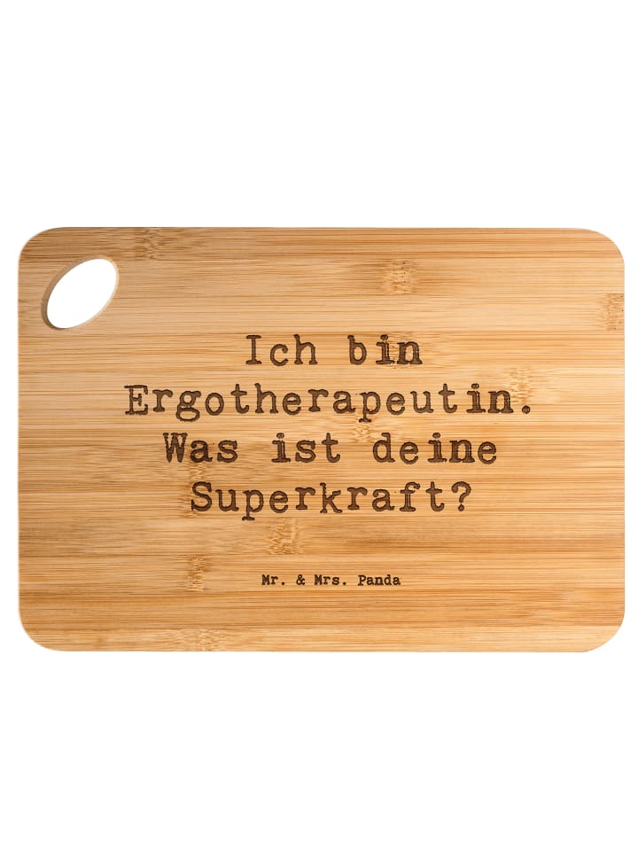Servierplatte Spruch Super Ergotherapeutin mit ... in Braun