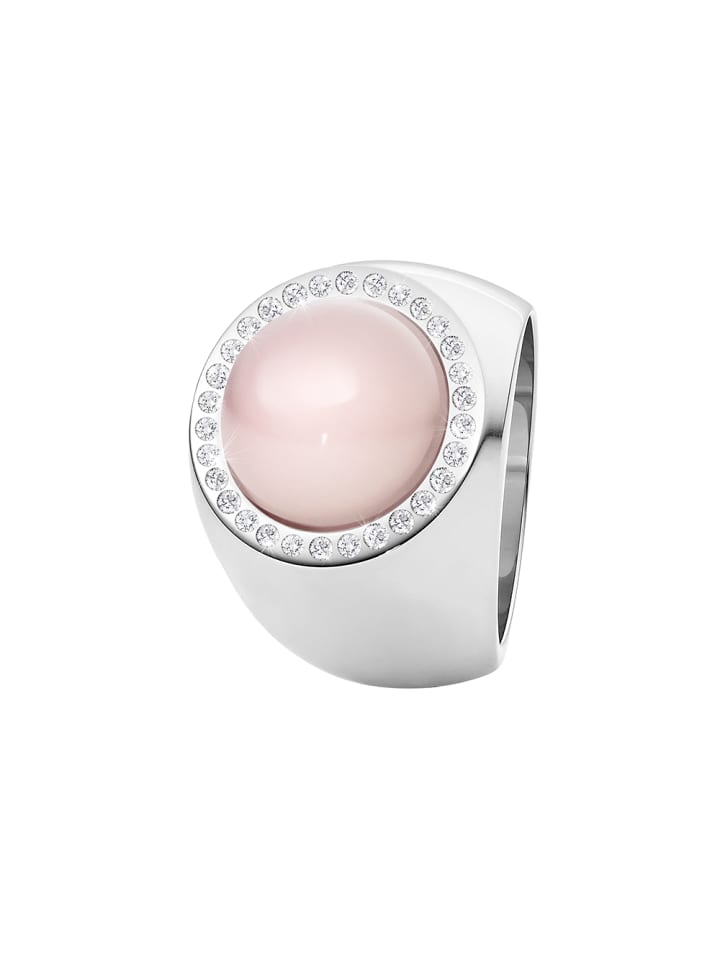 Ring "mit Rosenquarz und 30 Brillanten 0,15 ct TW/SI" in Silber