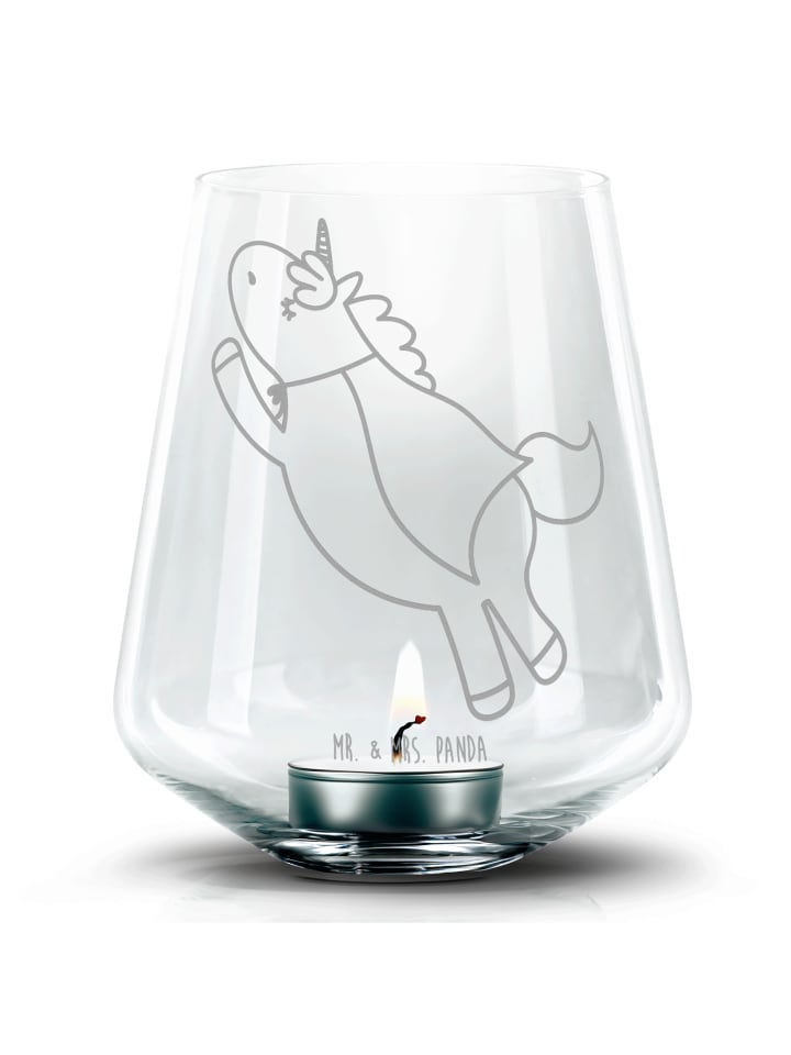 Windlicht Glas Einhorn Super ohne Spruch in Transparent