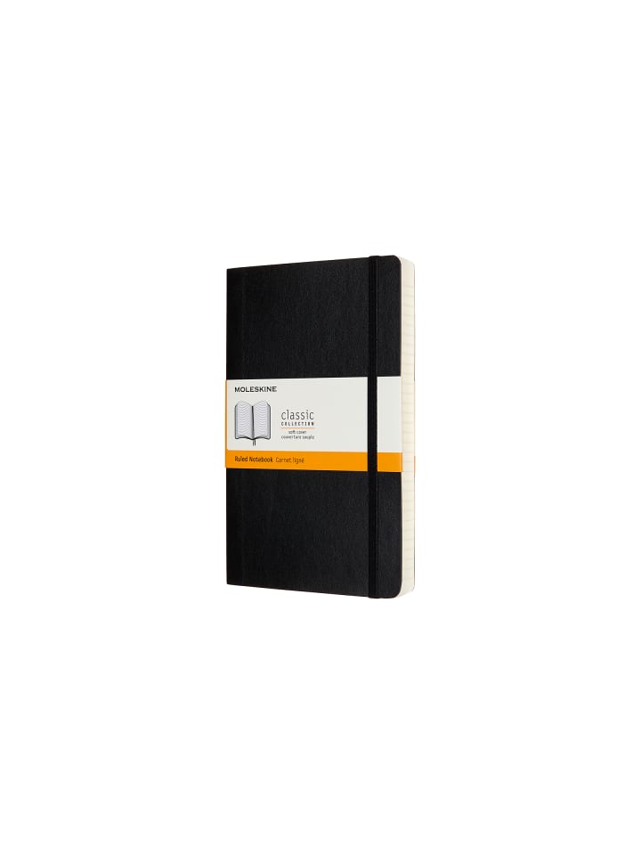 Notizbuch mit weichem Einband, Liniert "Classic Expanded" in Schwarz