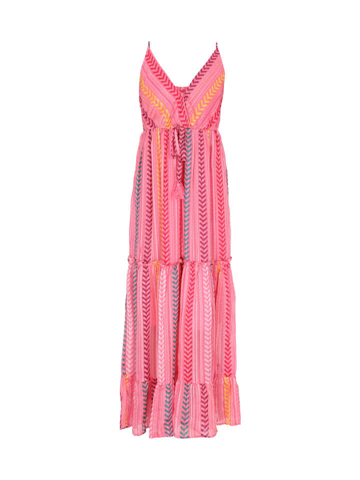 Women Dress in pink multicolor