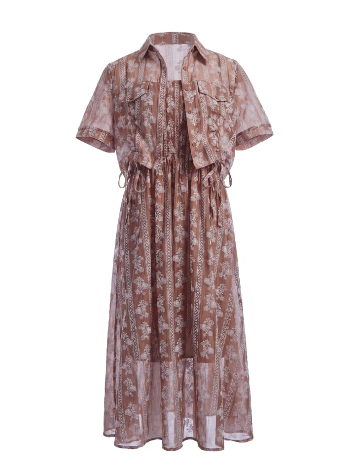 Women 2-Piece Set in Brown