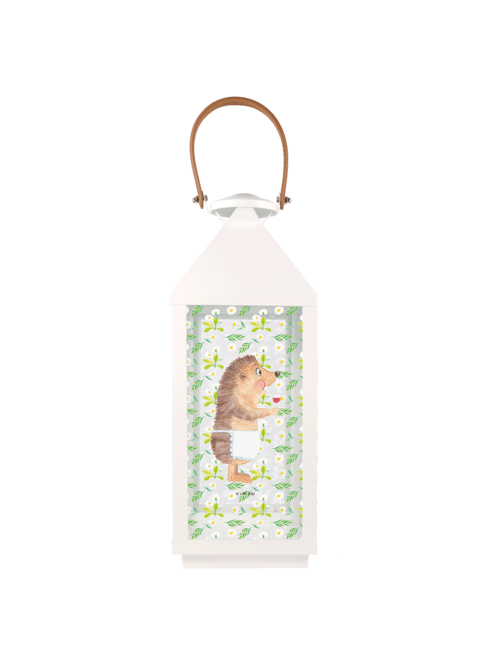 Lichterketten Laterne Igel Wein ohne Spruch in Transparent