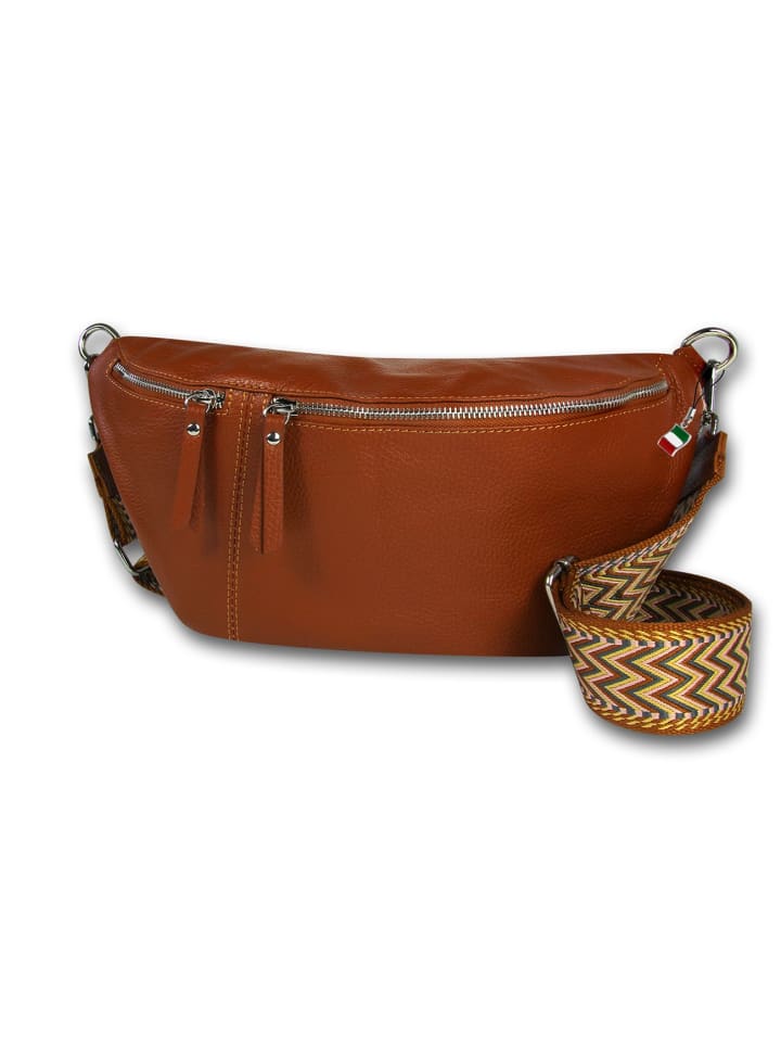 Leder Gürteltasche Florence Tasche hellbraun ca. 37cm