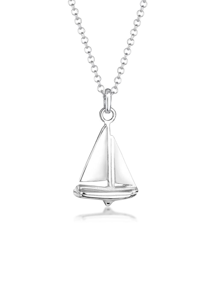 Halskette 925 Sterling Silber Segelboot in Silber
