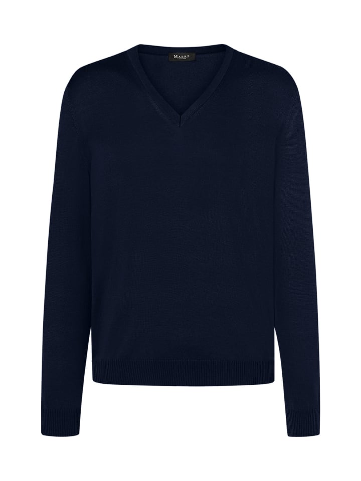 V-Pullover Superwash Classic Fit in Navy