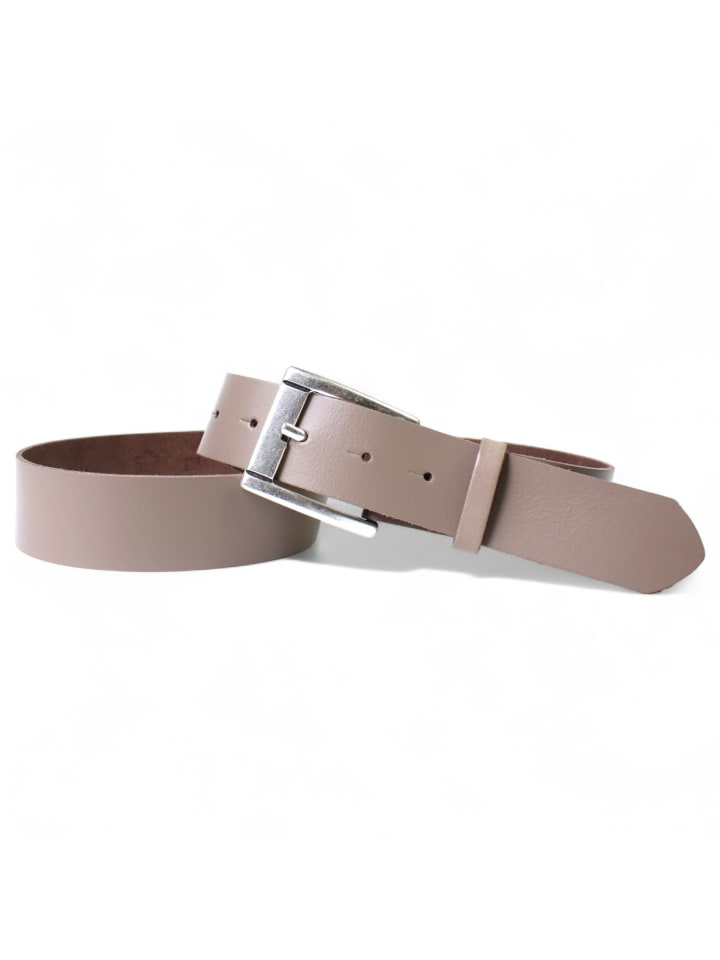 Ledergürtel 4cm in Taupe