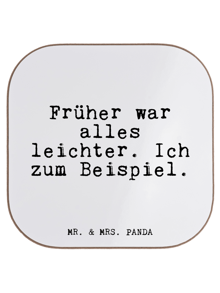 Glas-Untersetzer Früher war alles leichter.... ... in Weiß