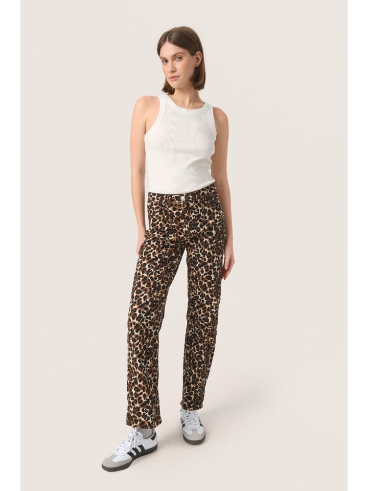 Jeans SLTessie Gerade Passform in Beige Leopard