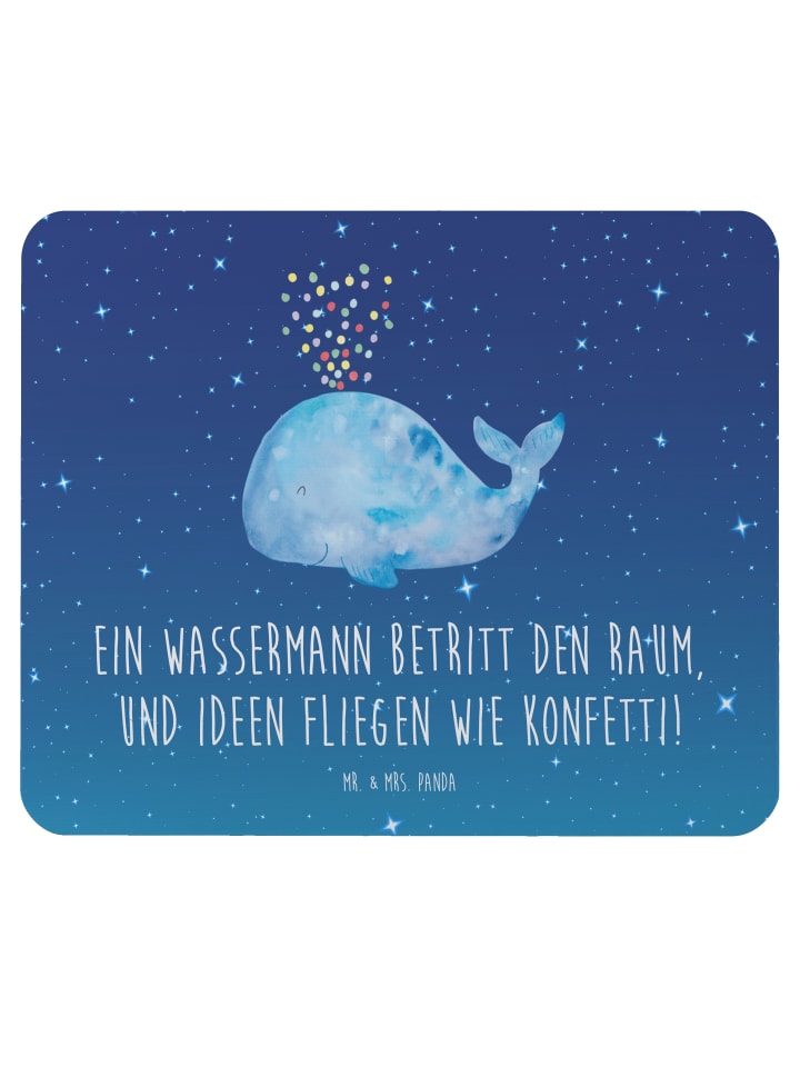 Mauspad Wassermann Ideenflug mit Spruch in Sternenhimmel Blau
