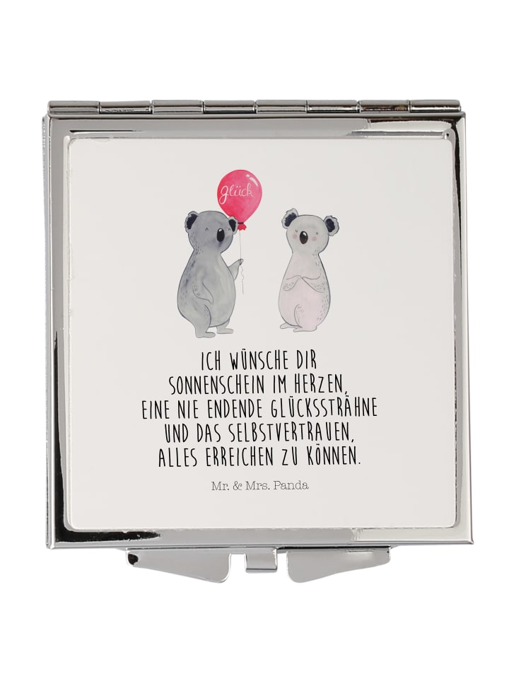 Quadratischer Spiegel Koala Luftballon mit Spruch in Weiß