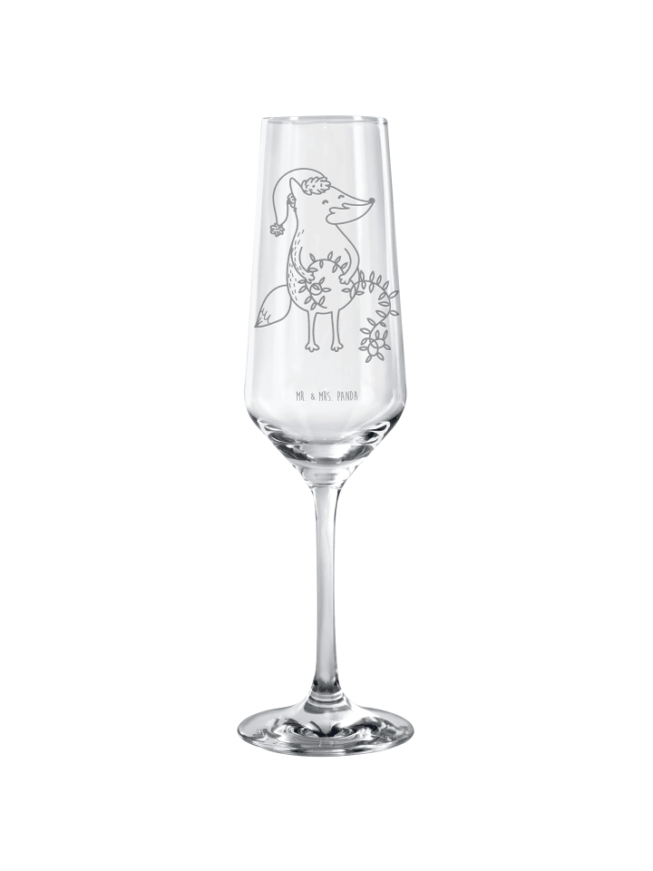 Champagnerkelch Fuchs Weihnachten ohne Spruch in Transparent