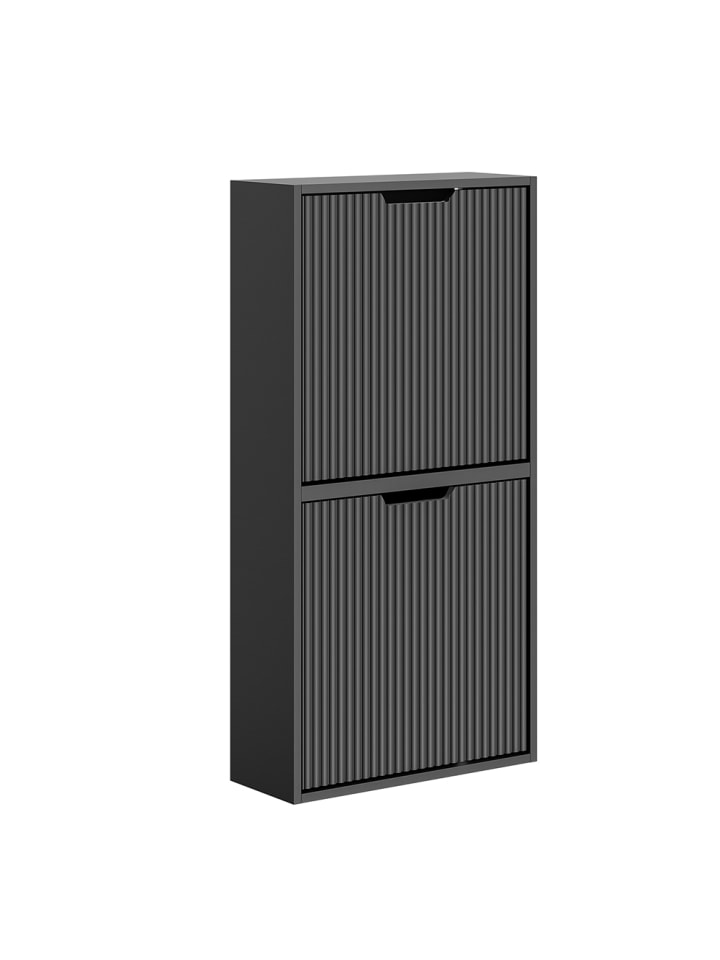 Schuhschrank in Matte Dark Grey - (W) 19 x (H) 100 x (L) 50 cm